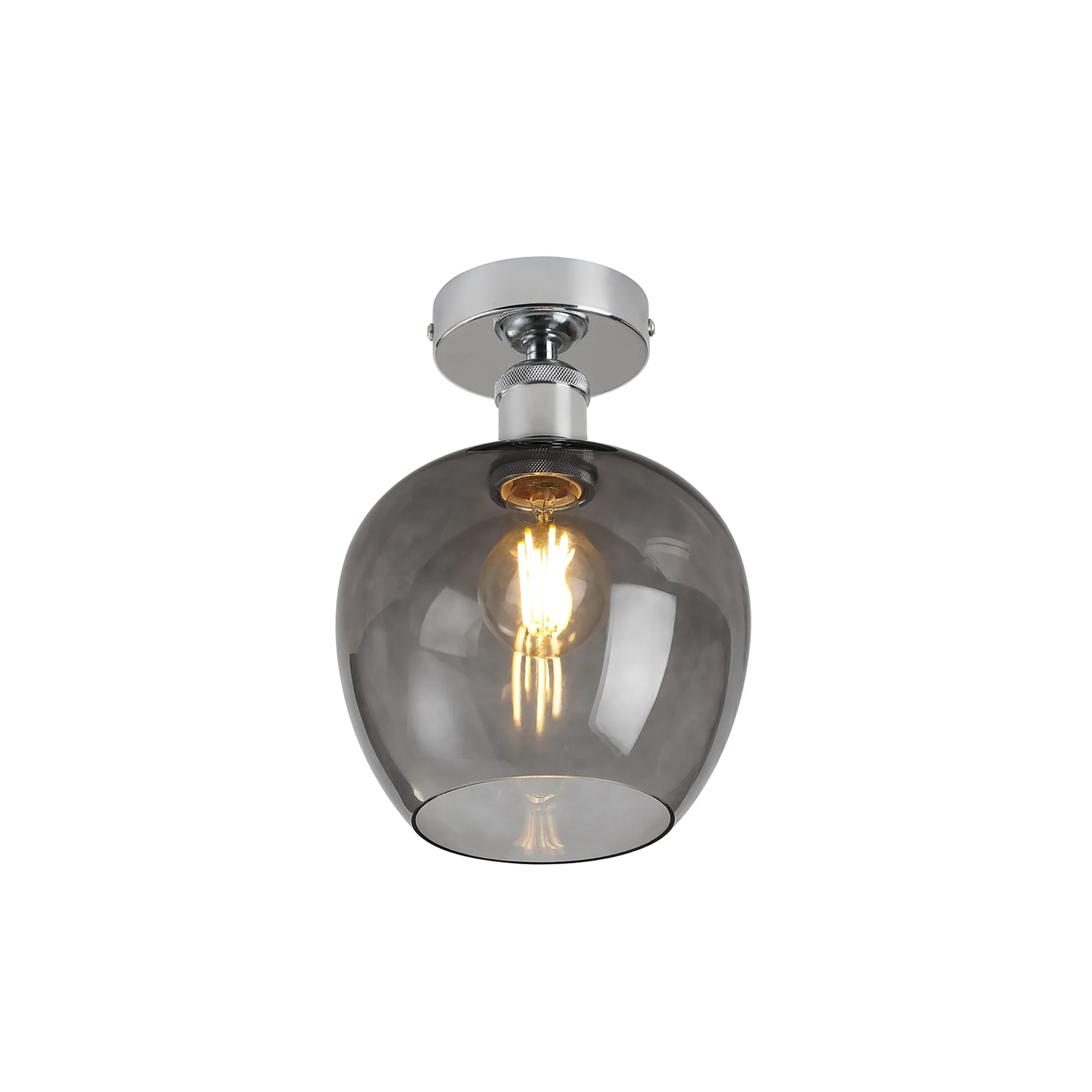 Cawdor Polished Chrome Ceiling Lights Deco Flush Fittings